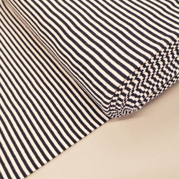 Cotton Rich Ribbing - Stripe - Black and White