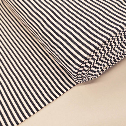 Cotton Rich Ribbing - Stripe - Black and White