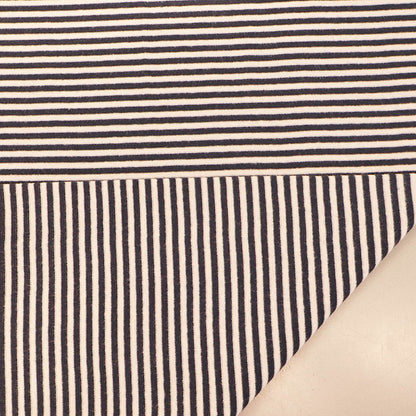 Cotton Rich Ribbing - Stripe - Black and White