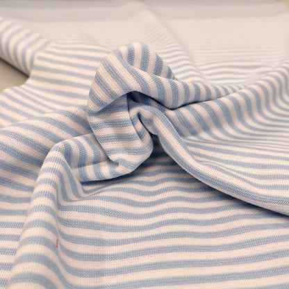 Cotton Rich Ribbing - Stripe - Pale Blue