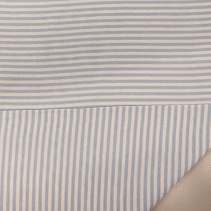 Cotton Rich Ribbing - Stripe - Pale Blue