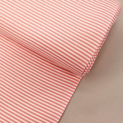 Cotton Rich Ribbing - Stripe - Pale Pink
