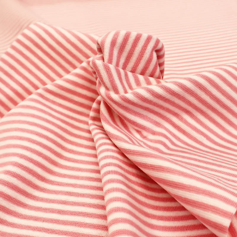 Cotton Rich Ribbing - Stripe - Pale Pink