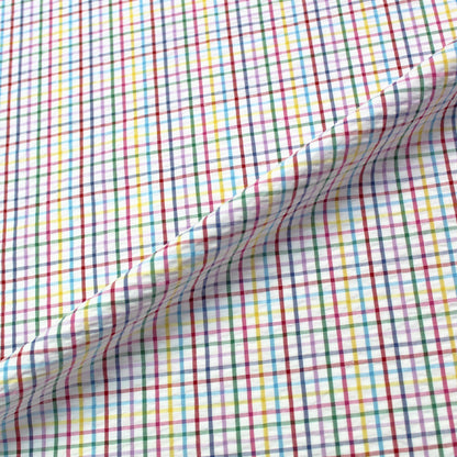 100% Cotton Gingham Seersucker Fabric Multicolour