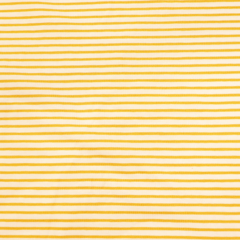 95% Cotton 5% Elastane Striped Jersey Fabric Yellow and Cream