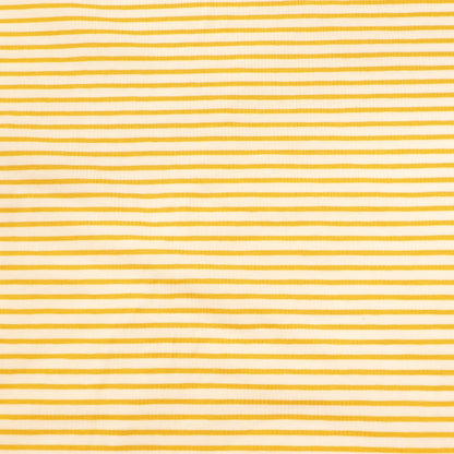 95% Cotton 5% Elastane Striped Jersey Fabric Yellow and Cream