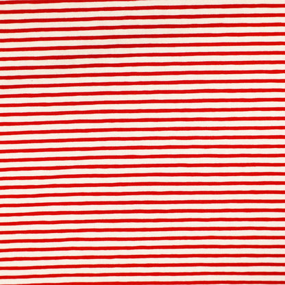 92% Cotton 8% Elastane Striped Jersey Fabric - Red and White Mini Breton