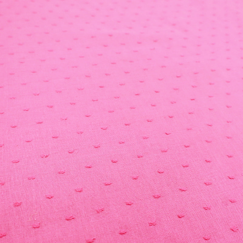 100% Cotton Swiss Dot Fabric - Bubblegum Pink