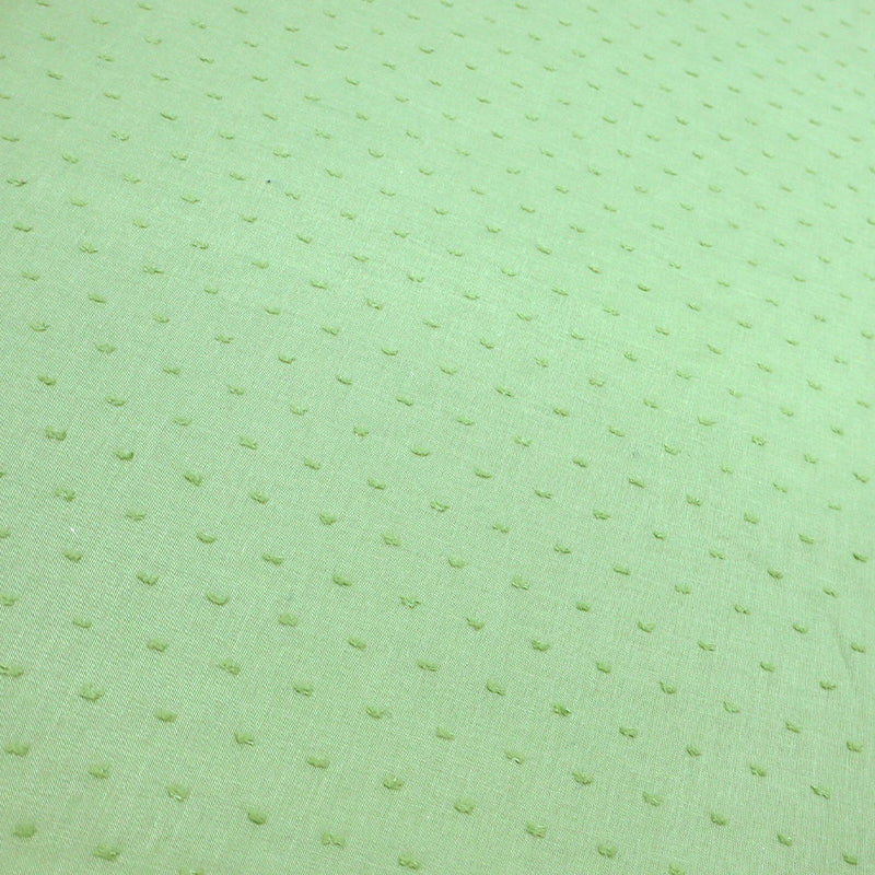 100% Cotton Green Swiss Dot Fabric