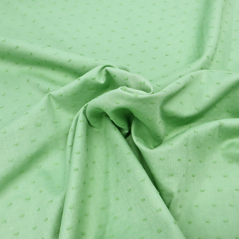 100% Cotton Green Swiss Dot Fabric
