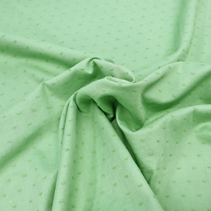 100% Cotton Green Swiss Dot Fabric