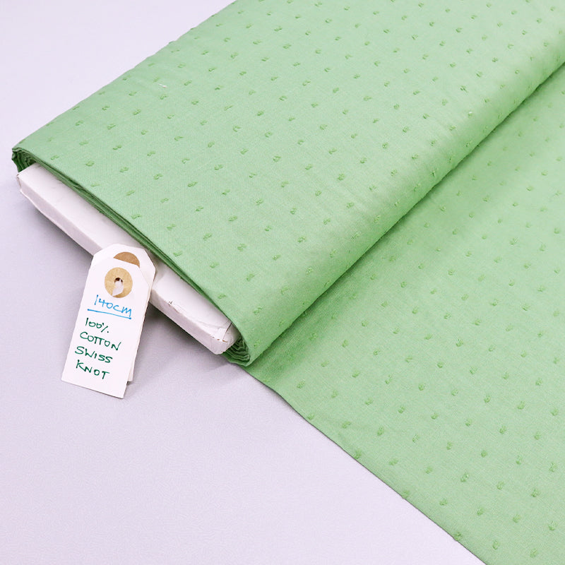 100% Cotton Green Swiss Dot Fabric