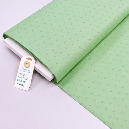 100% Cotton Green Swiss Dot Fabric