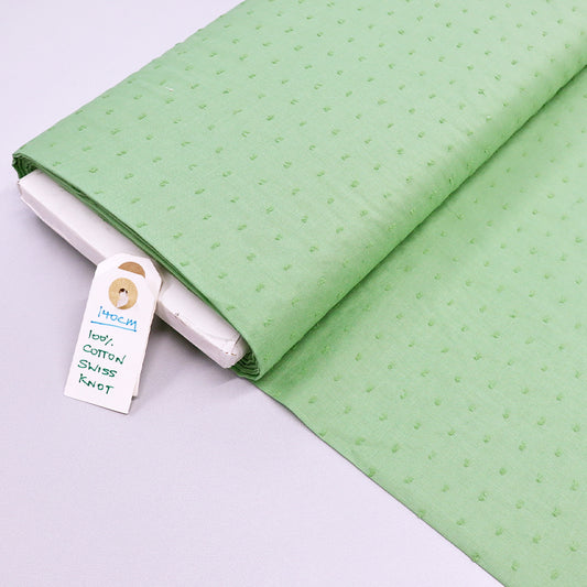 100% Cotton Green Swiss Dot Fabric