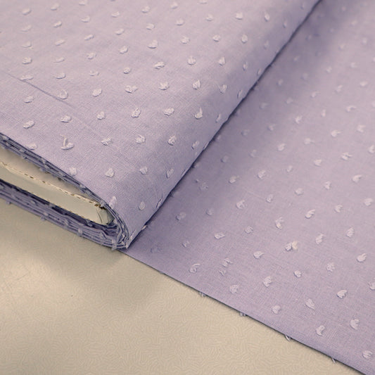 100% cotton Lilac Swiss Dot Dressmaking Fabric