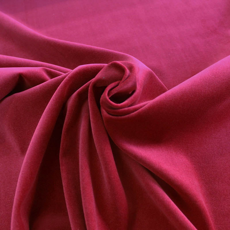100% Cotton  Burgundy Red Velveteen Fabric
