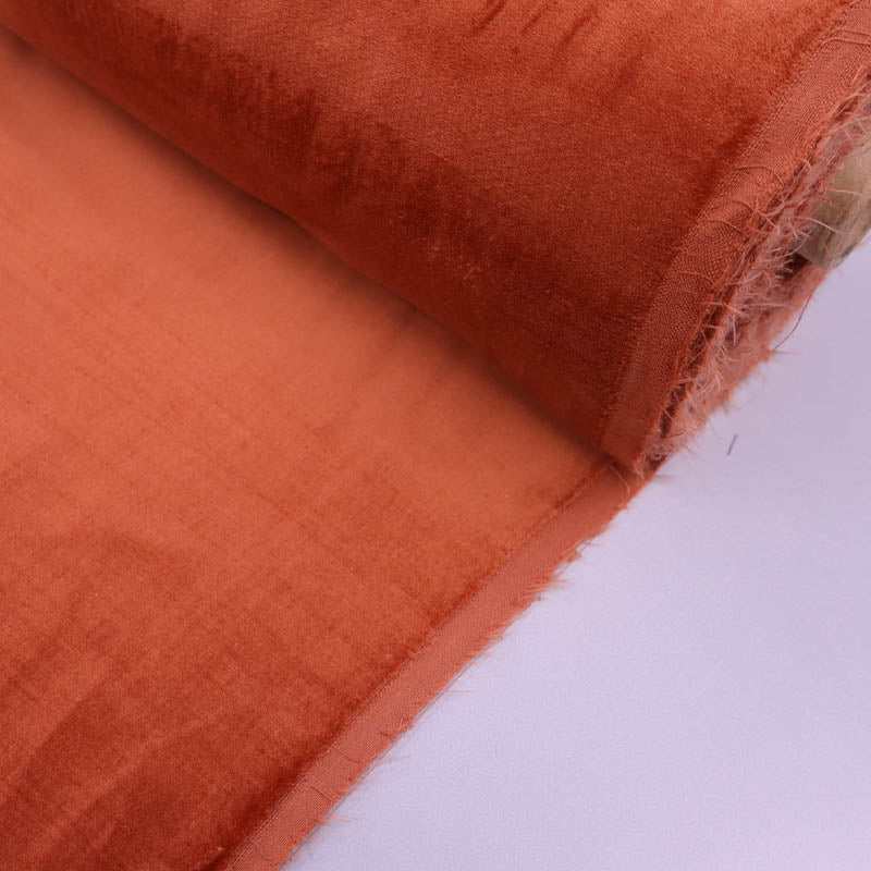 100% Cotton Burnt Orange Velveteen Fabric