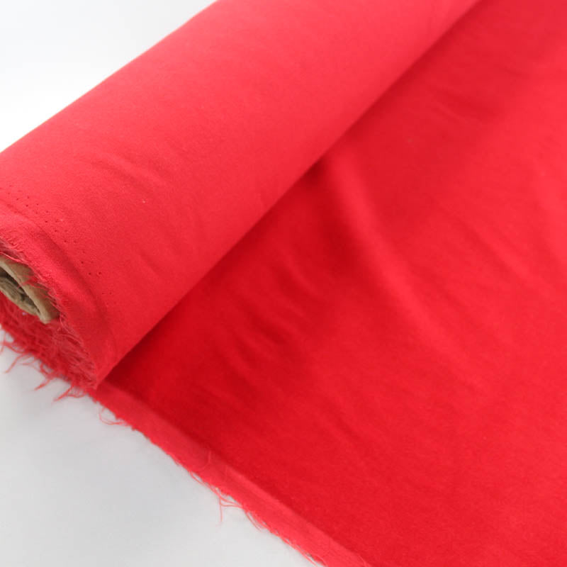 Red Cutton Bright Red 100% Cotton Velveteen Fabric | Fabrics Galore