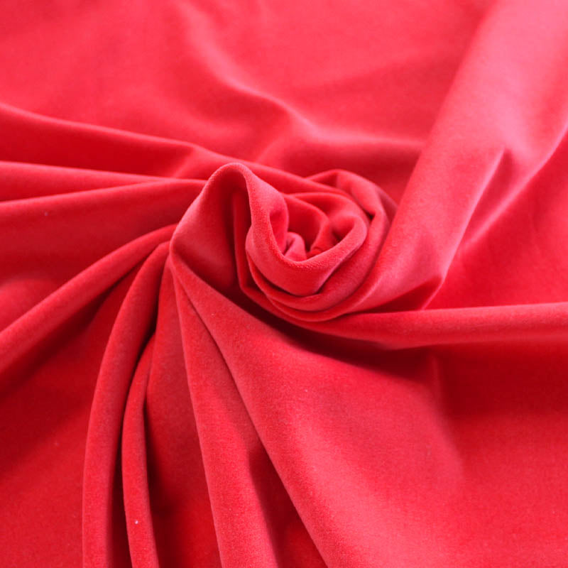 100% Cotton  Bright Red Velveteen Fabric