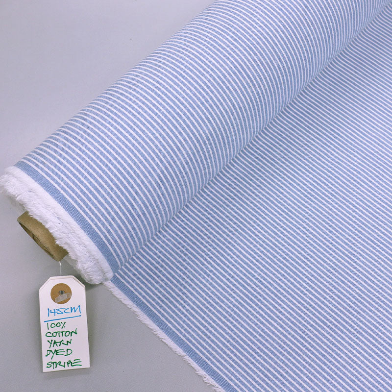 100% Cotton Yarn Dyed Cotton Fabric - Blue Stripe