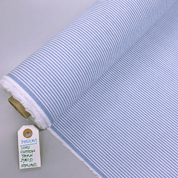 100% Cotton Yarn Dyed Cotton Fabric - Blue Stripe