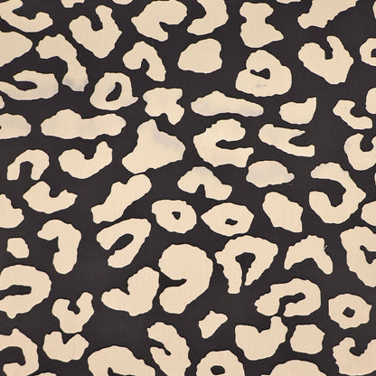 Cotton Canvas - Black and Cream - Leopard Print