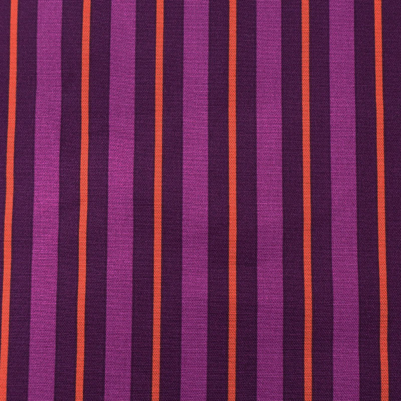 Cotton Canvas Stripe - Magenta, Burgundy and Orange