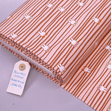 Cotton Elastane Jersey - Wibbly Line - Terracotta - Miffy