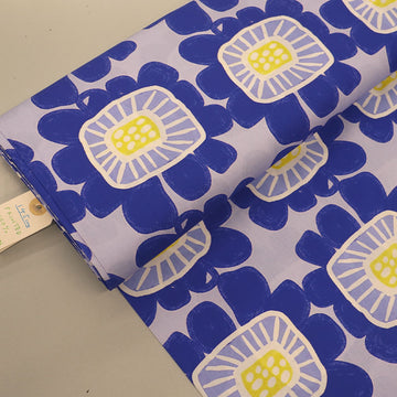 100% Cotton Bright Blue Floral Poplin Fabric