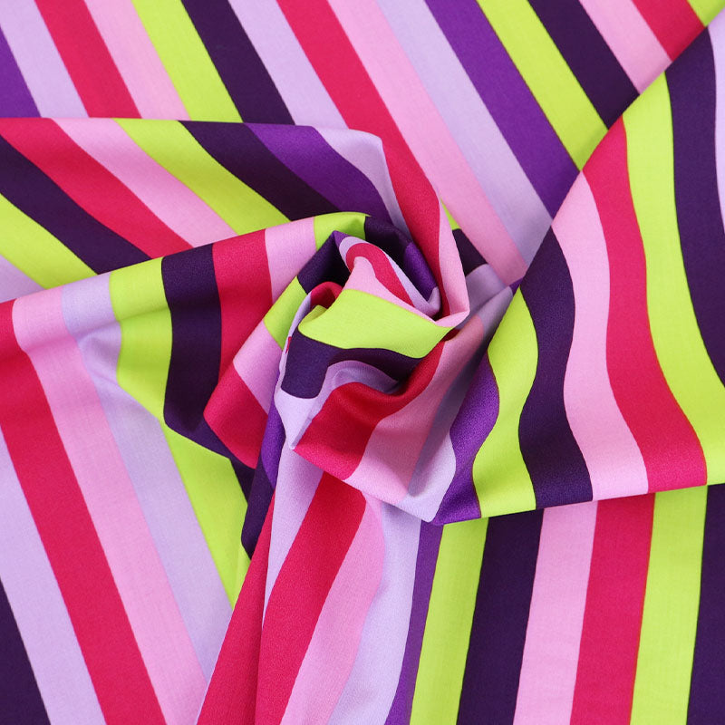 Pink Striped 100% Cotton Poplin Fabric