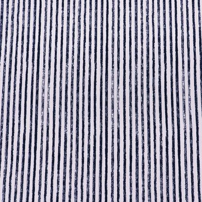 55% Linen 45% Cotton Linen and Cotton Blend Blue Striped Fabric