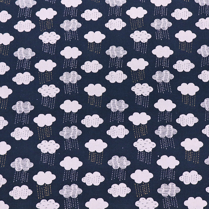 55% Linen 45% Cotton Indigo Blue Linen and Cotton Blend Fabric