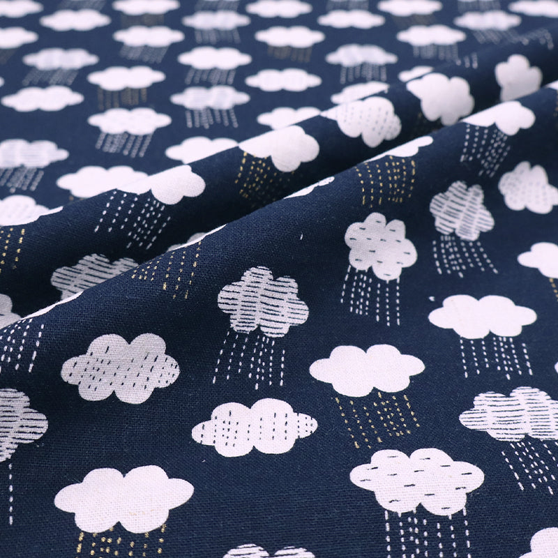 55% Linen 45% Cotton Indigo Blue Linen and Cotton Blend Fabric