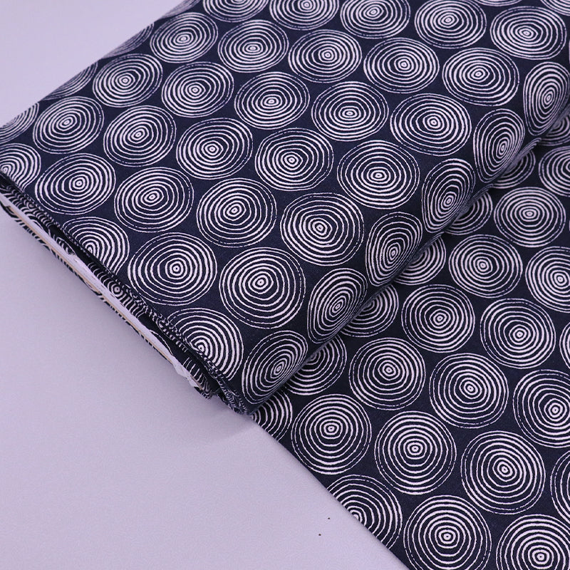 55% Linen 45% Cotton Dark Blue Linen and Cotton Blend Fabric