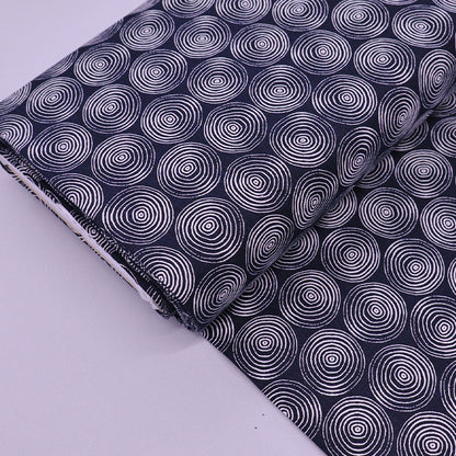 55% Linen 45% Cotton Dark Blue Linen and Cotton Blend Fabric