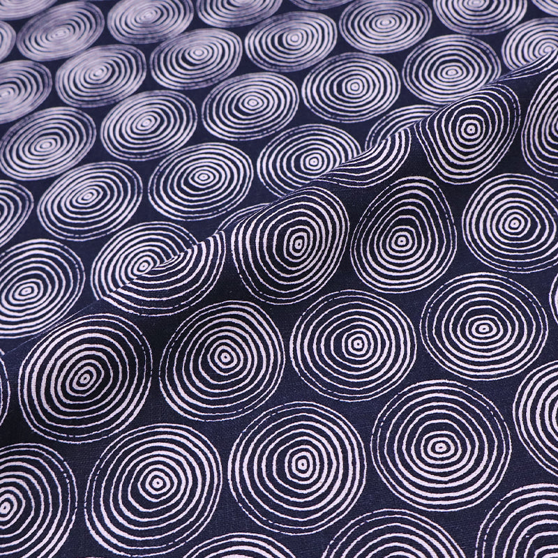 55% Linen 45% Cotton Dark Blue Linen and Cotton Blend Fabric