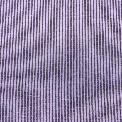 55% Linen 45% Cotton Linen and Cotton Charcoal Grey Stripe Fabric