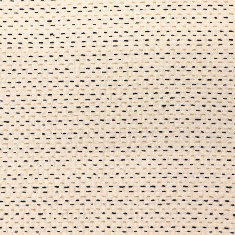Cotton and Polyester Mix Jacquard - Kantha Stitch - White