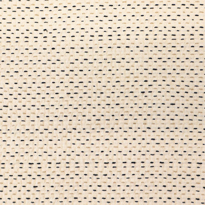 Cotton and Polyester Mix Jacquard - Kantha Stitch - White