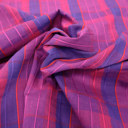 Cotton and Viscose Mix - Check - Magenta
