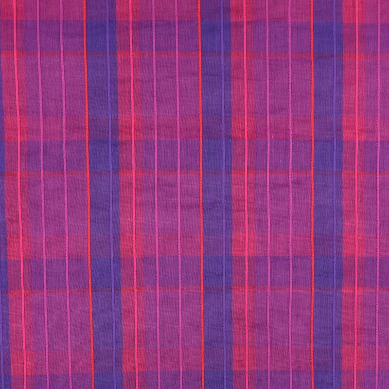 Cotton and Viscose Mix - Check - Magenta