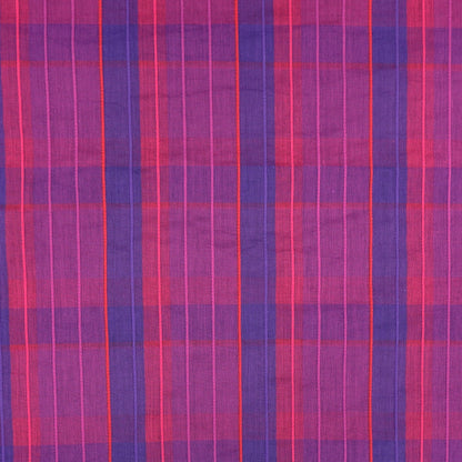 Cotton and Viscose Mix - Check - Magenta