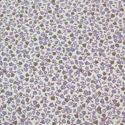 Cream and Lilac Floral Brushed Cotton Fabric