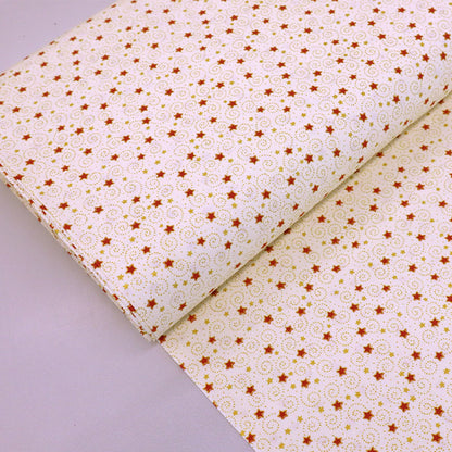 100% Cotton Cream Star Print Christmas Fabric