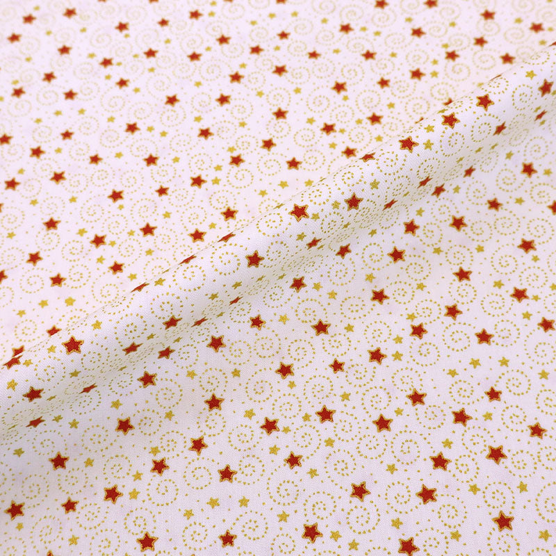 100% Cotton Cream Star Print Christmas Fabric