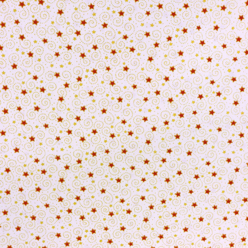 100% Cotton Cream Star Print Christmas Fabric