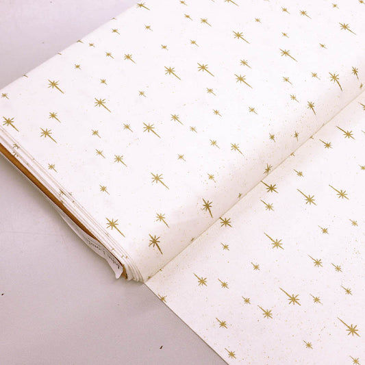 100% Cotton Cream Gold Star Print Fabric