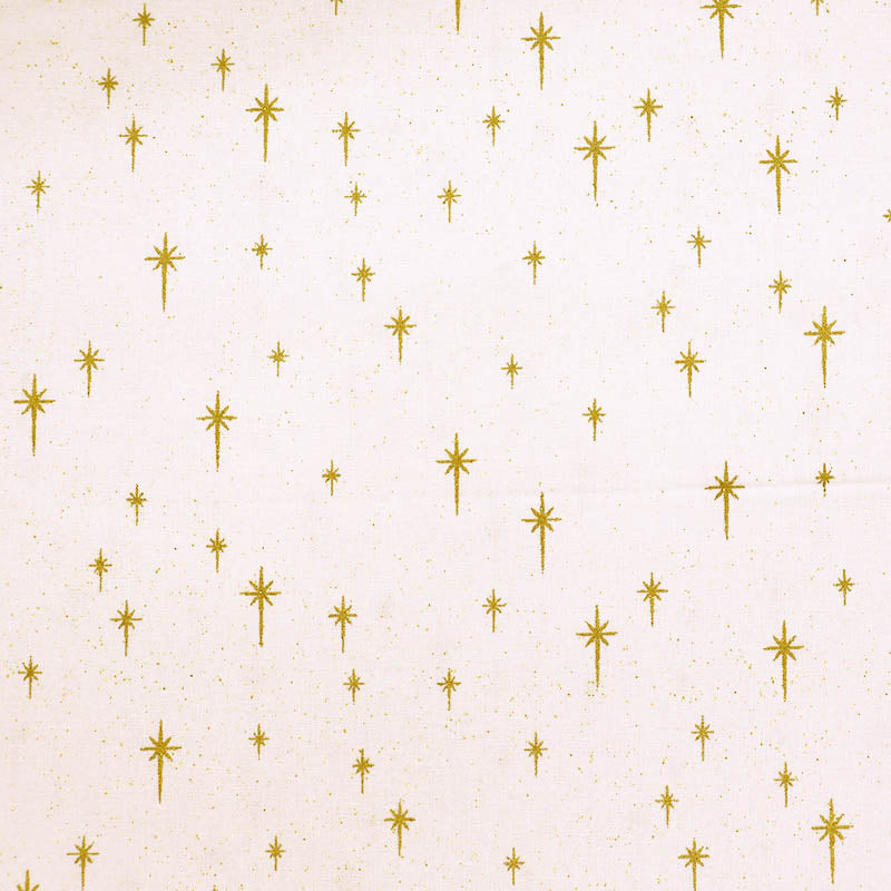 100% Cotton Cream Gold Star Print Fabric