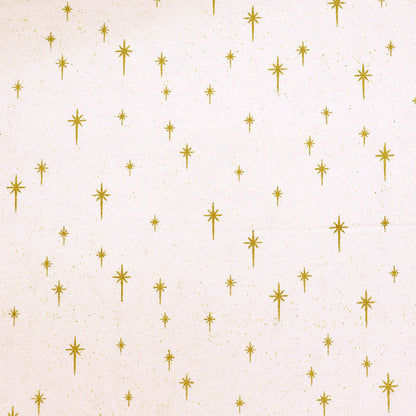 100% Cotton Cream Gold Star Print Fabric