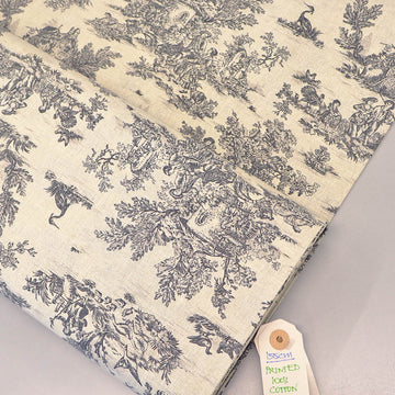 Cream Cotton - Toile de Jouy - Black